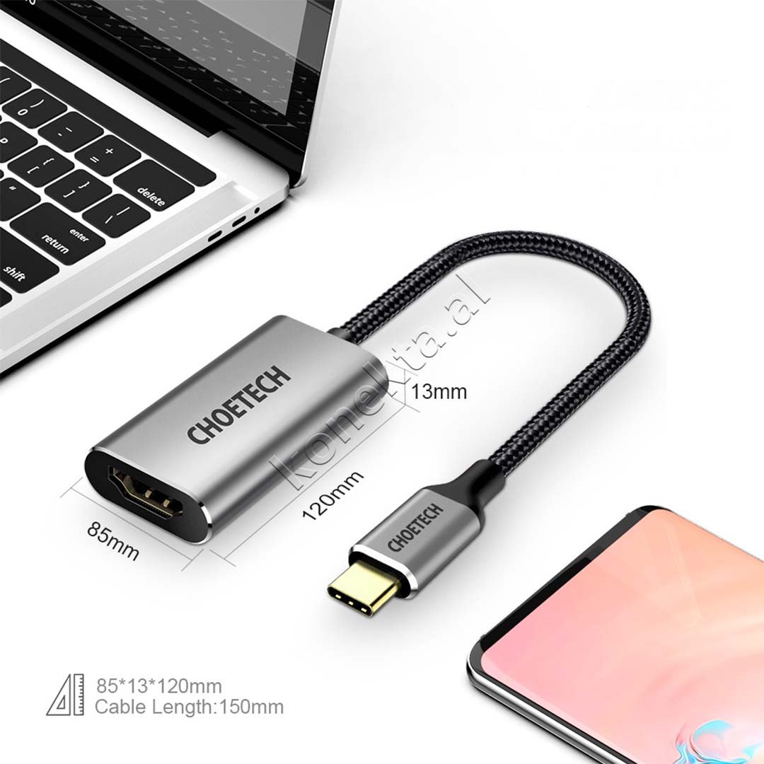 Choetech Type-C to HDMI Adapter, 4K UHD - Thumbnail 3