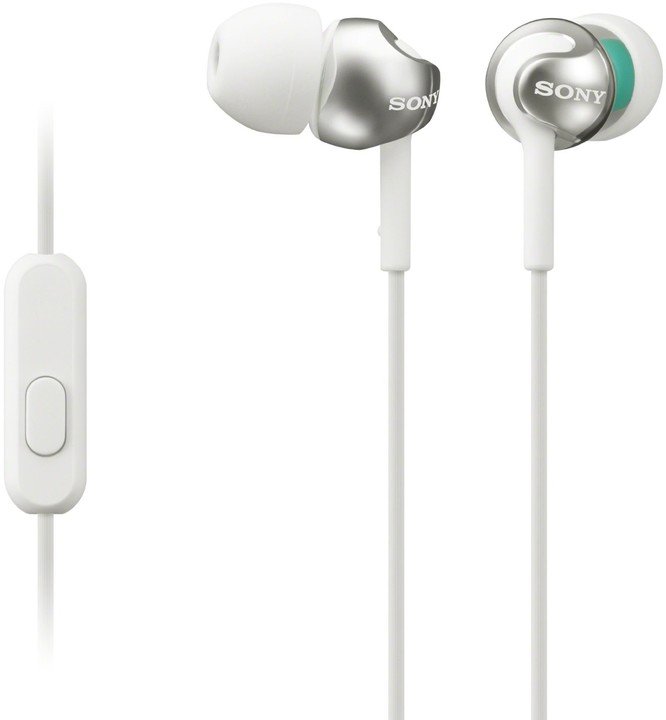 Sony MDR-EX110APW Headphones, White - Thumbnail 2