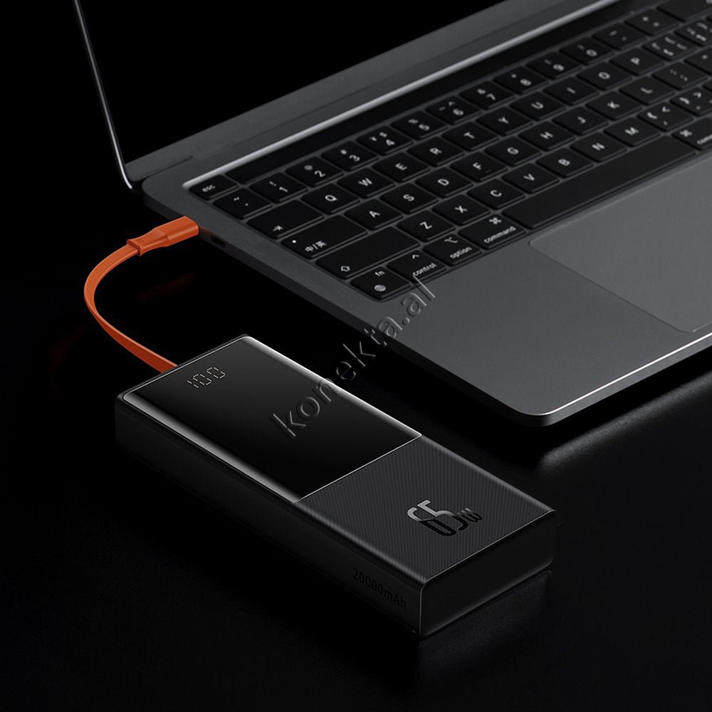 Baseus 65W 20000mAh Power Bank, Black, With 3 Ports and Type-C Cable - Thumbnail 8