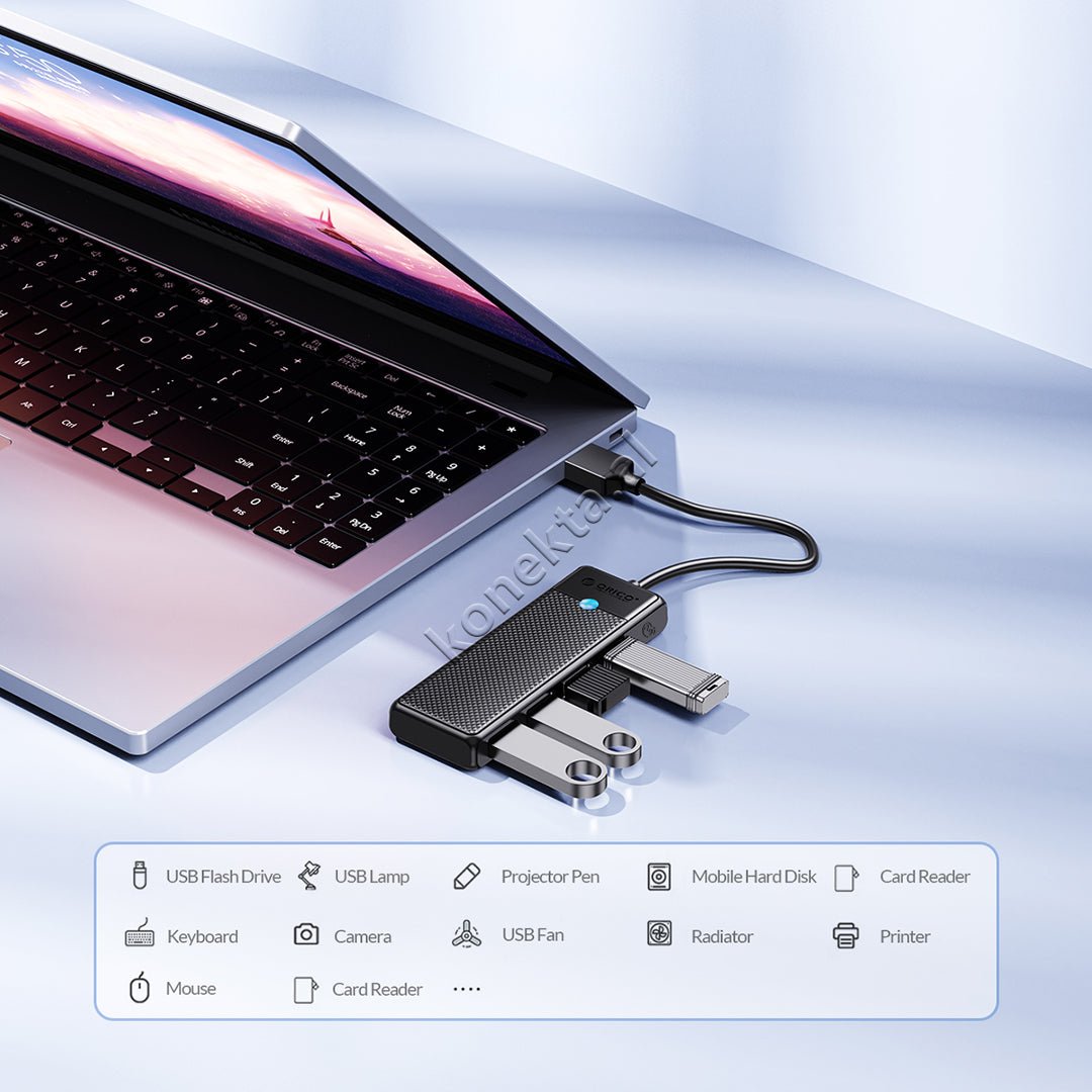 Orico USB Hub, 4 Porta USB 3.0, E zezë - Thumbnail 6