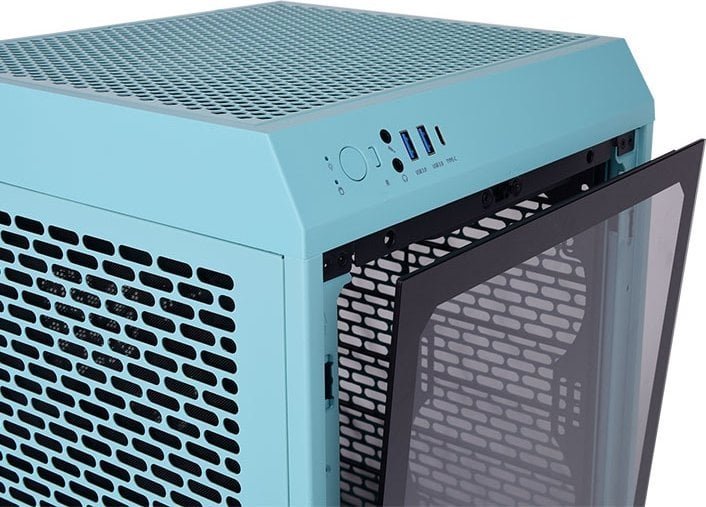 Thermaltake The Tower 200 Case, Turquoise, Mini Tower - Thumbnail 5