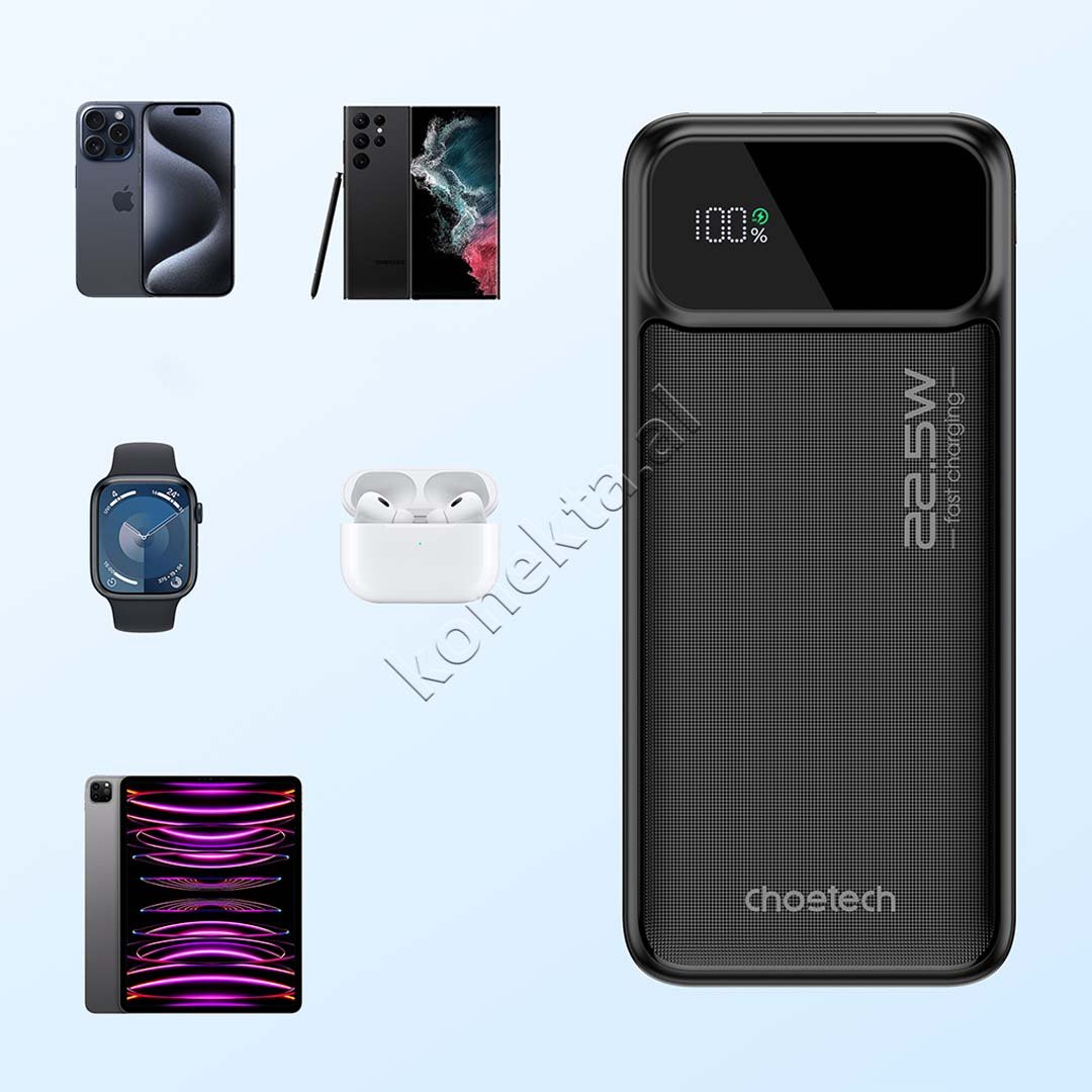 Choetech 10000mAh Power Bank, Black - Thumbnail 8