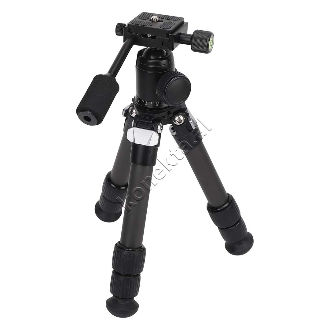 tjetertjeter Profesional Tripod, Fibra Karboni, 1/4" Video - Thumbnail 3