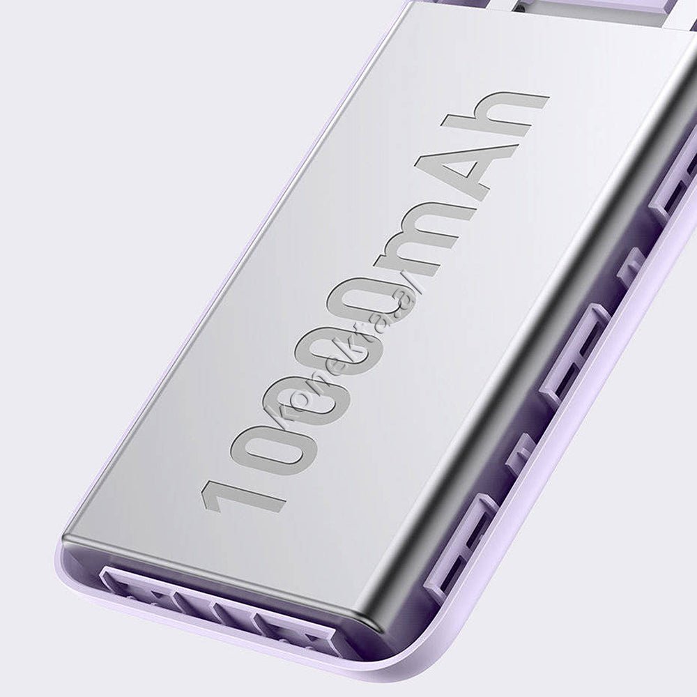Baseus 22.5W 10000mAh External Battery, Purple, With 1 Port and Lightning & Type-C Cable - Thumbnail 16