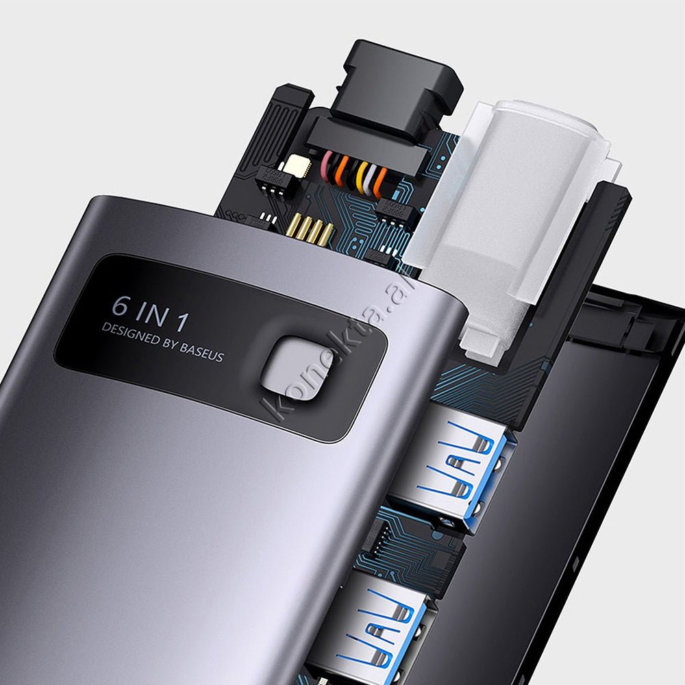 Baseus Adaptor HUB Me Shumë Porta 6 në 1 - Thumbnail 15