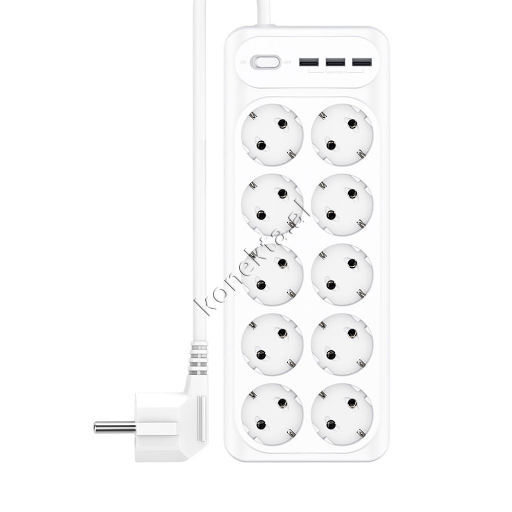 XO Multiprize 10 Vendeshe Me 3 Porta USB - Image 1