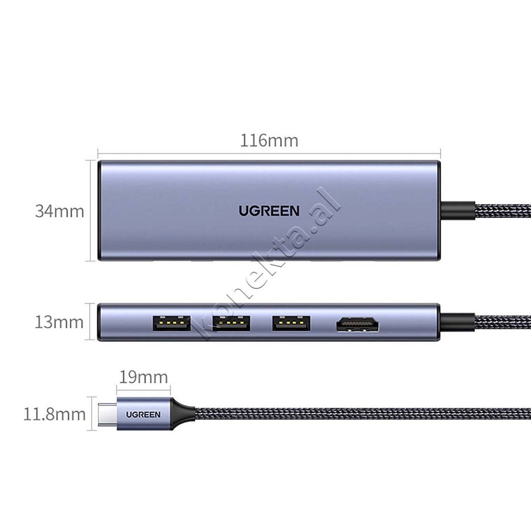 UGreen HUB Adapter Me Shumë Porta 6 në 1 - Thumbnail 2