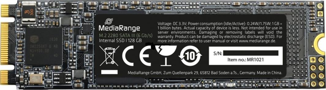 MediaRange SSD, 128GB, M.2 2280 SATA III - Image 1