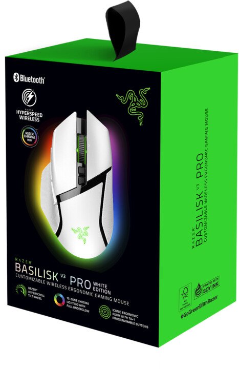 Razer Basilisk V3 Pro Mouse, White - Thumbnail 7