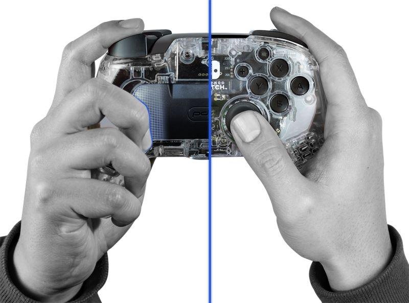 PDP Afterglow Deluxe Controller, Wireless, Transparent - Thumbnail 5