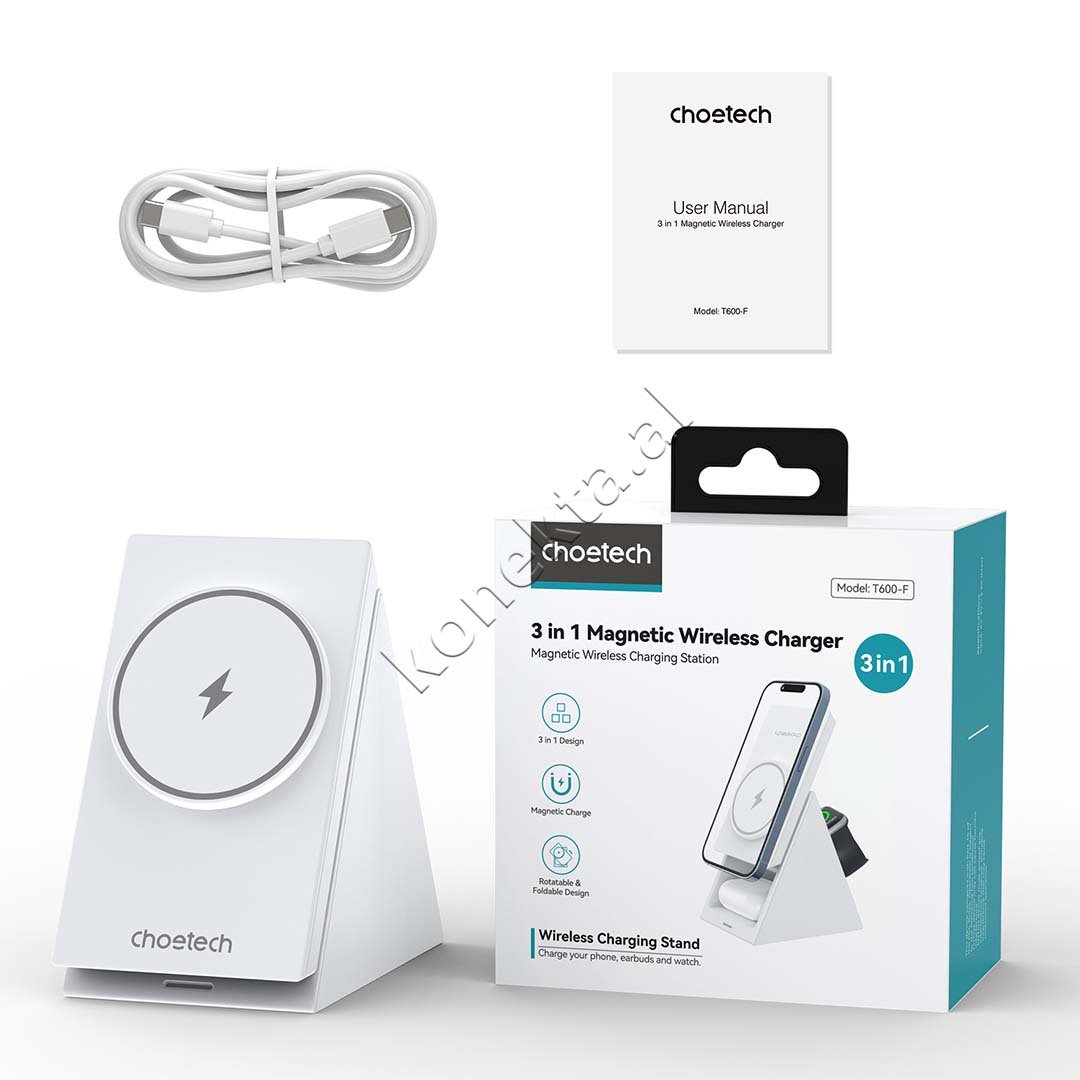 Choetech Wireless Magnetik 3 Ne 1 Wireless Charger - Thumbnail 11