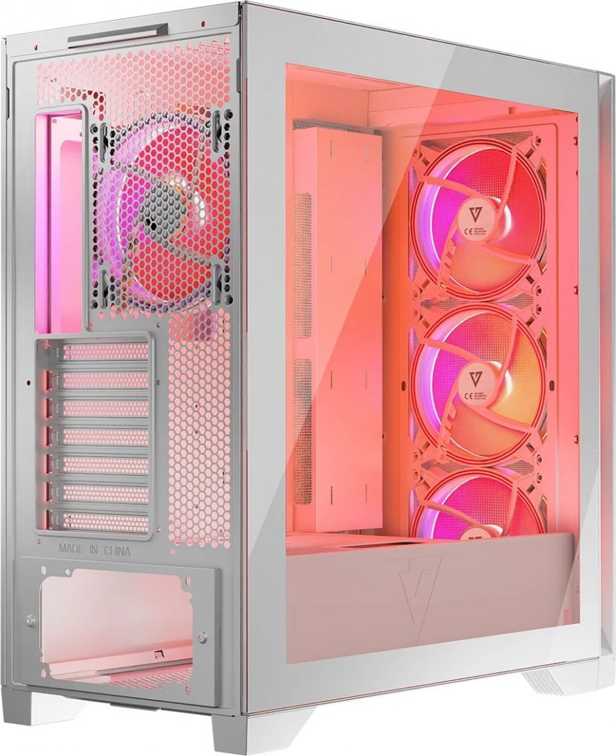 Modecom Volcano Expanse S Apex ARGB Case, White, Midi Tower - Thumbnail 4