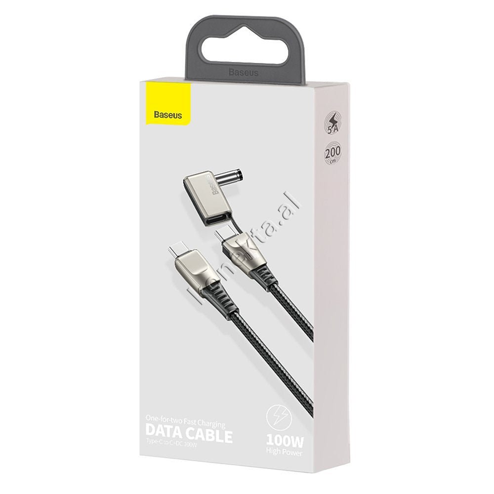 Baseus 2 Ne 1 Type-C Dhe Adaptor Laptopi Cable, 5.5mm x 2.5mm, 2m, Black - Thumbnail 9