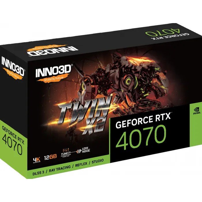 Inno3D RTX 4070 Twin X2 OC Graphics Card, 12GB - Image 1