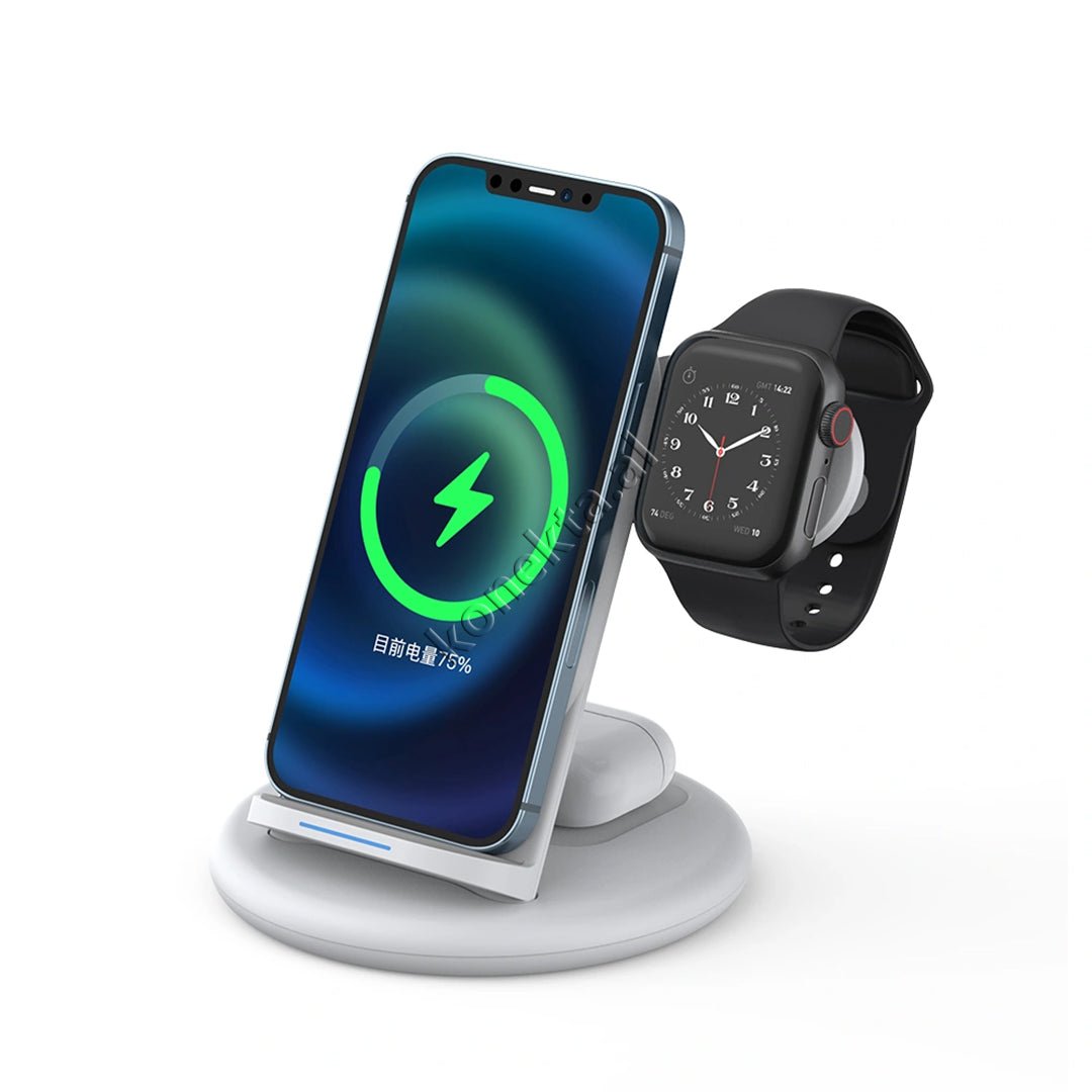 WiWU Wireless Charger, 15W, 3 Charging Spots, Black - Image 1