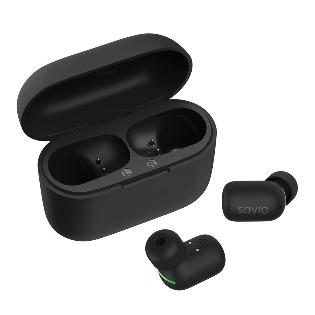 Savio TWS-09 Headphones, Wireless, Black - Image 1