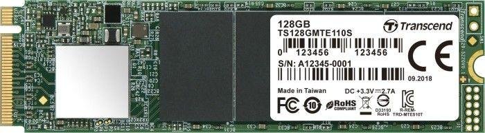Transcend 110S SSD, 128GB, M.2 2280 PCI-E x4 Gen3 NVMe - Image 1