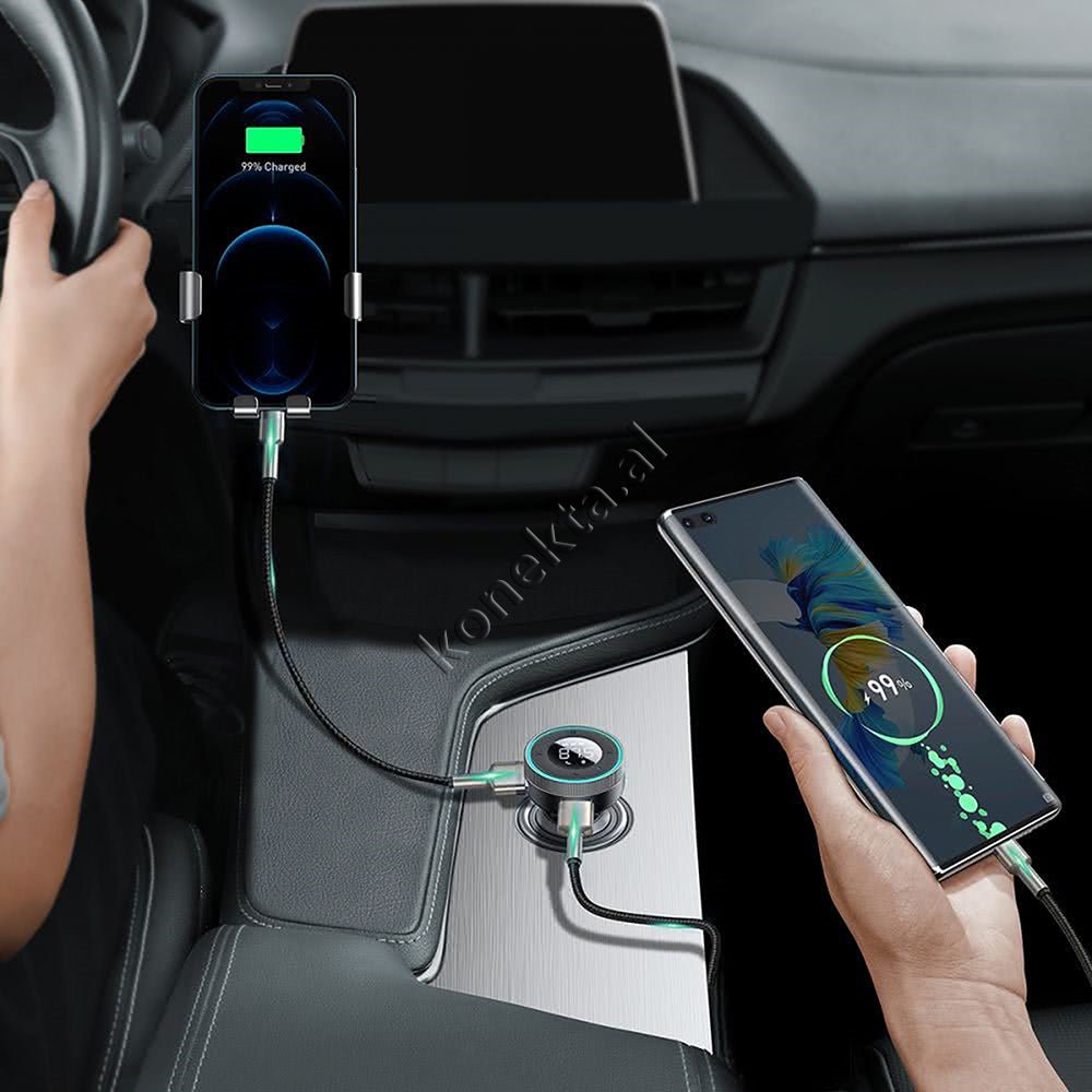 Baseus Car Charger, 18W, Black, MP3 with Bluetooth - Thumbnail 2