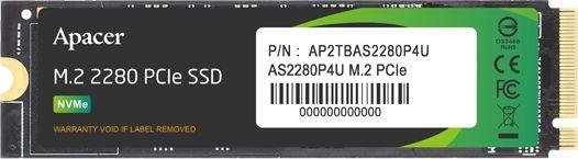 Apacer AS2280P4U SSD, 1TB, M.2 2280 PCI-E x4 Gen3 NVMe - Image 1