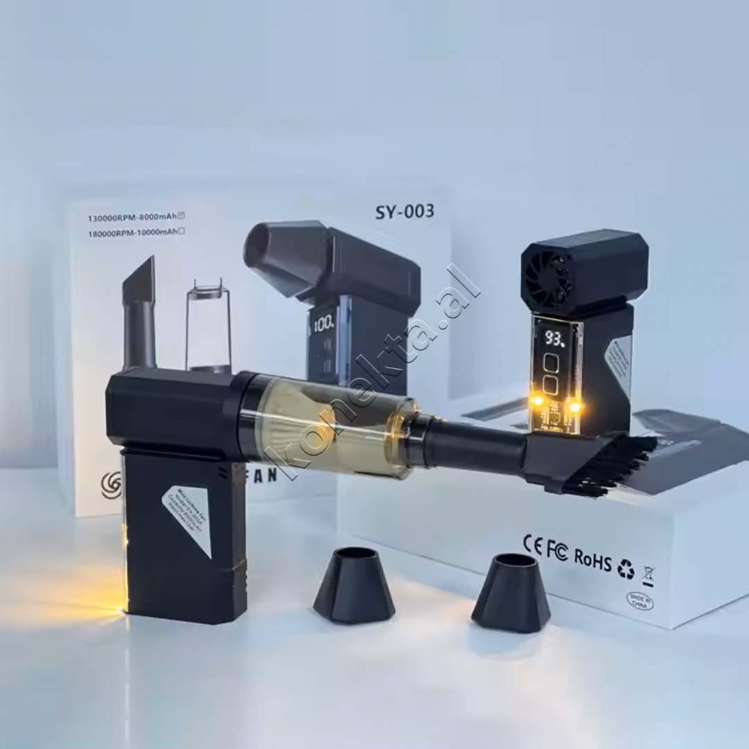 tjetertjeter Turbo Fan Vacuum Cleaner, 130000 RPM, 5000mAh Battery - Thumbnail 4