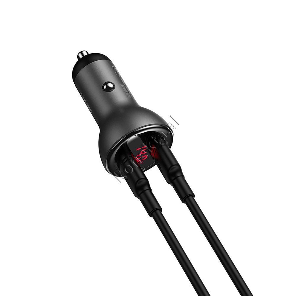 Baseus Car Charger, Black, 45W, With USB Type-C Cable - Thumbnail 7