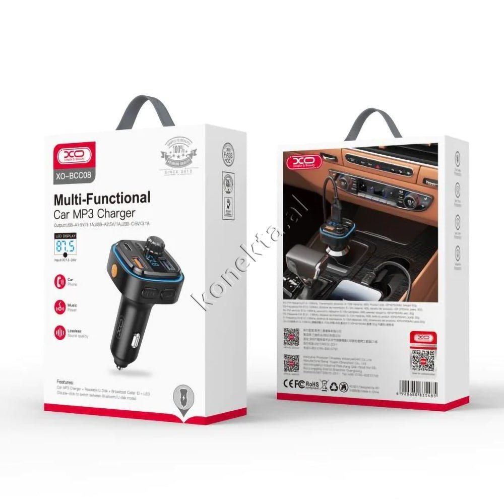 XO Adaptor Karikimi Me Ndricim, Panel Digjital Dhe Mp3 Me Bluetooth Per Makine - Thumbnail 10
