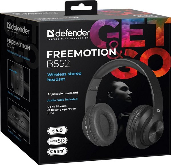 Defender Freemotion B552 (63552) Headphones, Black - Thumbnail 7