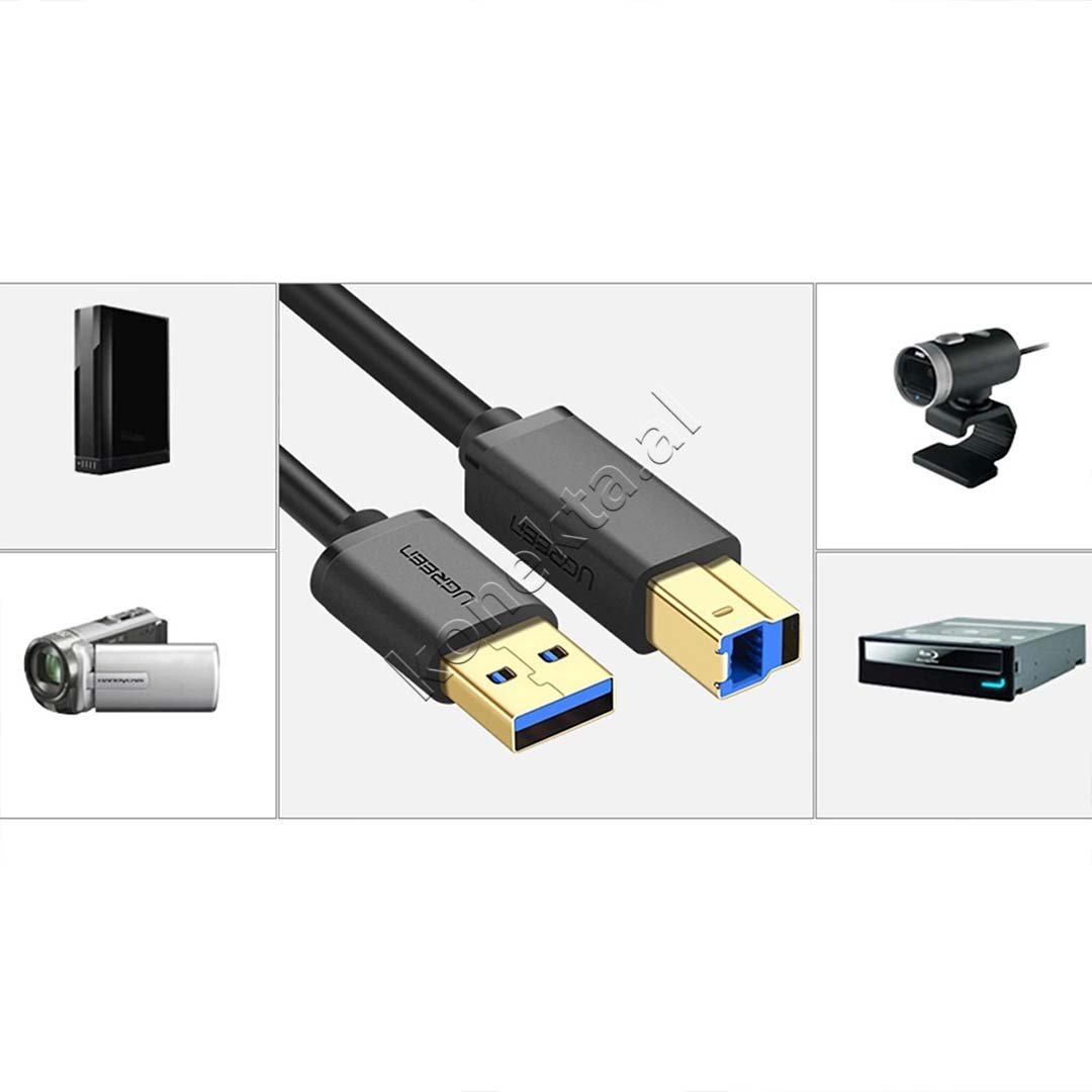 UGreen USB-A to USB-B Cable, 1m / 2m, Black - Thumbnail 5