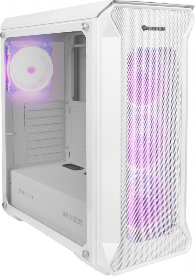 Genesis Irid 505 ARGB Computer Case, White - Image 1