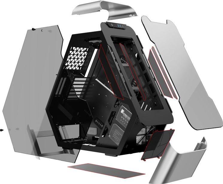 Jonsbo TR03-G Case, Silver, Midi Tower - Thumbnail 5
