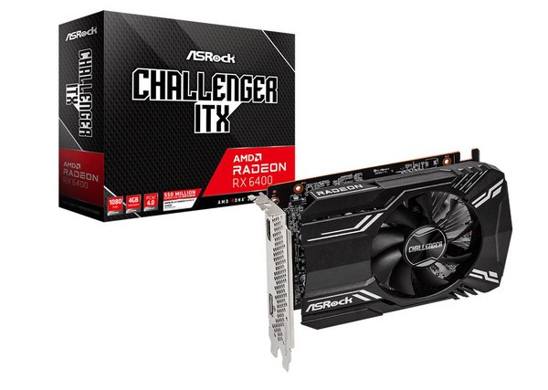 ASRock Radeon RX 6400 Challenger ITX 4GB GDDR6 Graphics Card - Image 1