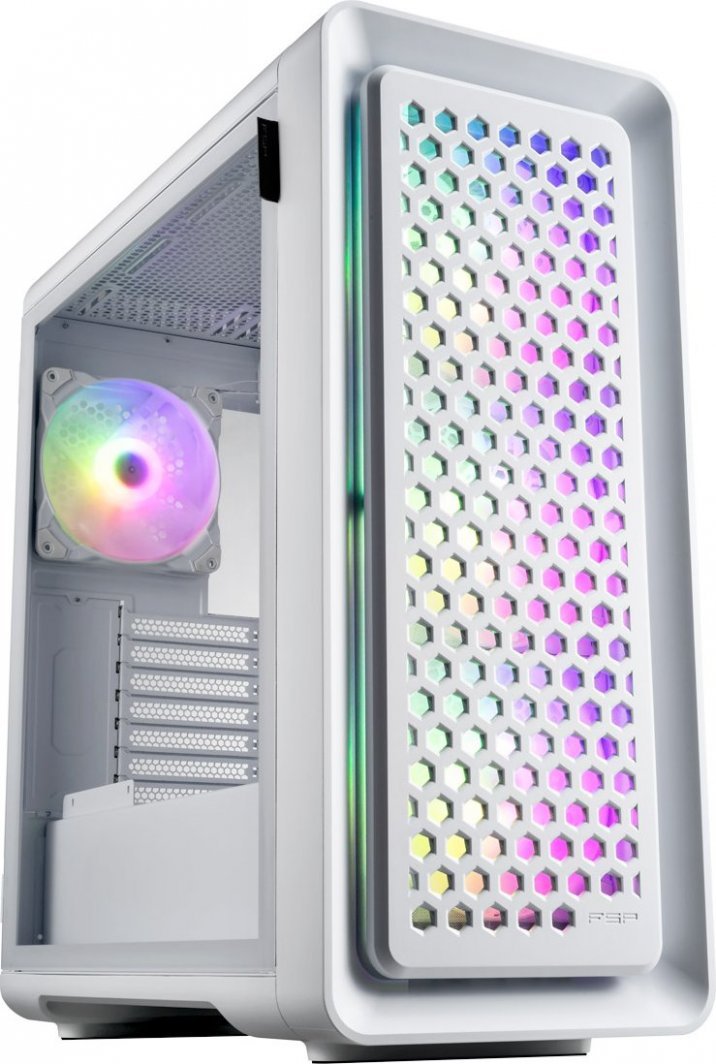 FSP/Fortron CUT593P Case, White, Midi Tower, ARGB - Image 1