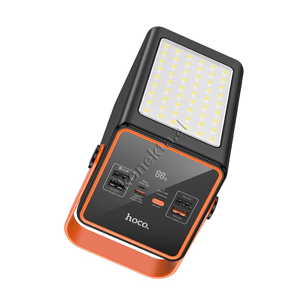 Hoco 90000mAh External Battery, White, LED Light, Multiple Ports, Fast Charging 22.5W - Thumbnail 4