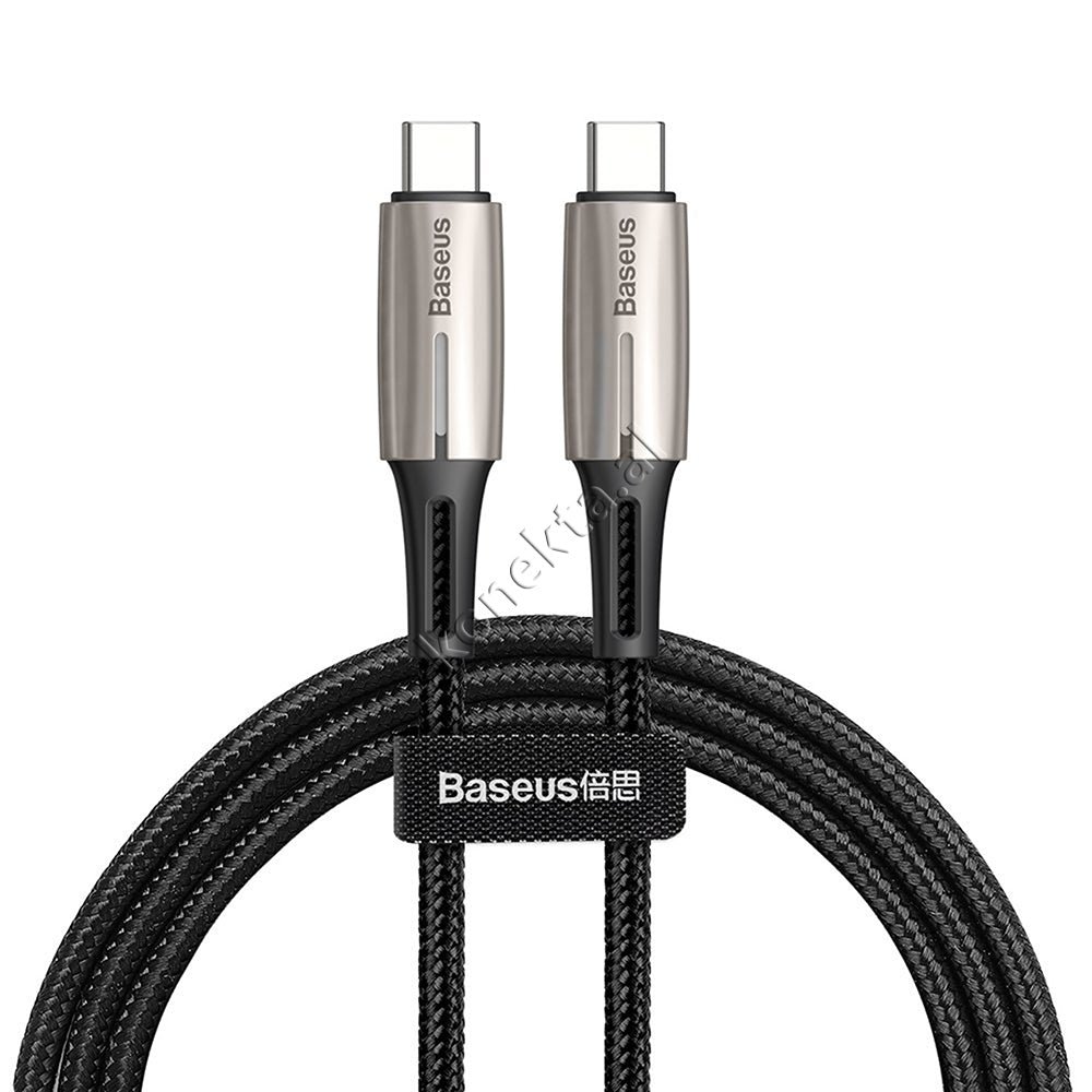 Baseus Water Drop-shaped Lamp USB Cable, 1m, Type-C, Fast Charge PD 60W - Image 1
