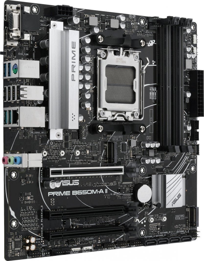 ASUS PRIME B650M-A II-CSM Motherboard, Micro ATX, DDR5, PCIe 5.0, Black - Thumbnail 3