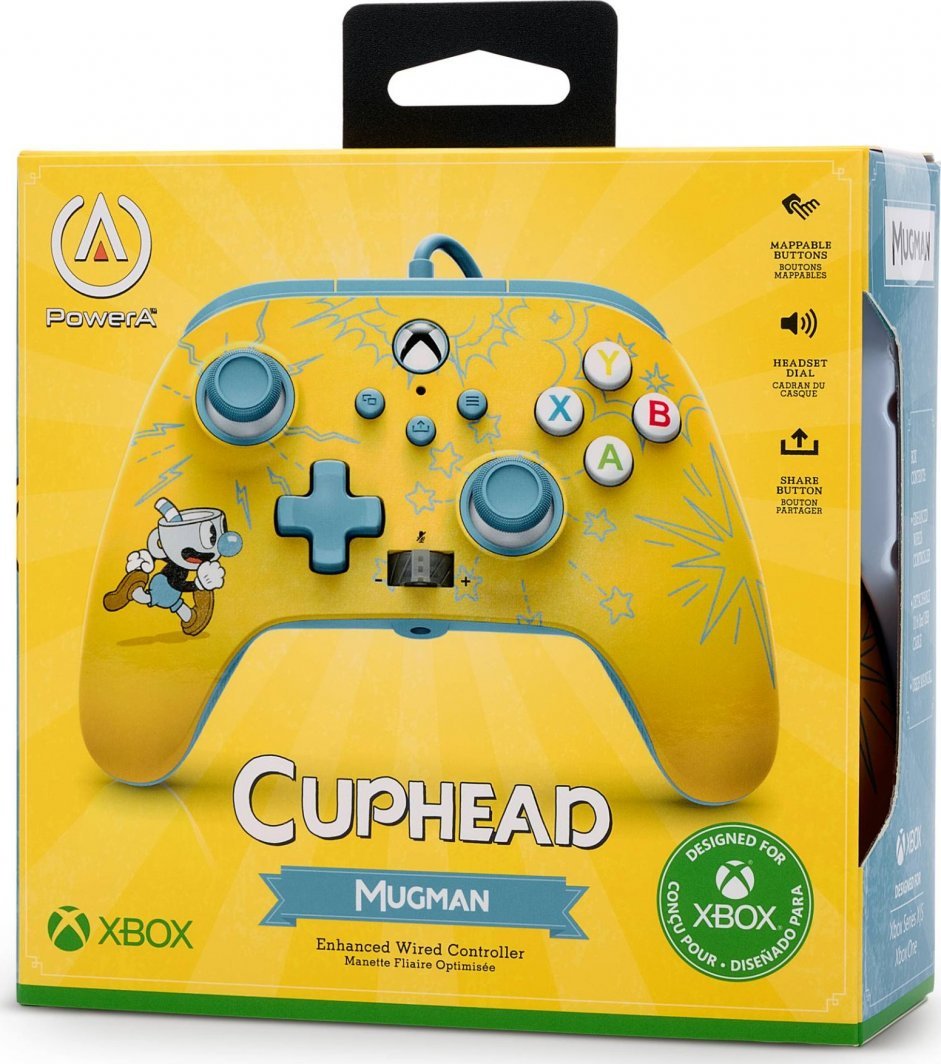 PowerA XS Enhanced Cuphead Controller, Wired, Yellow - Thumbnail 13