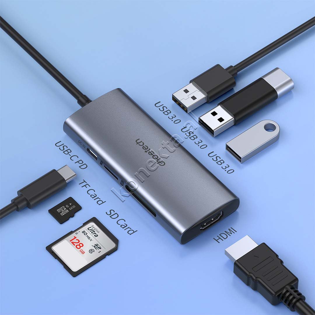 Choetech Adaptor HUB Multifunksional 7 Ne 1 - Thumbnail 2