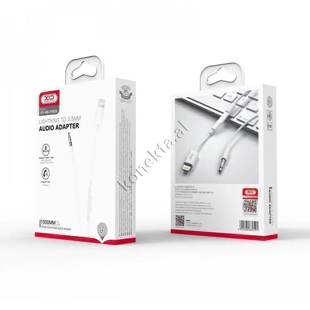 XO Kabell Aux 1m Lightning ose Type-C ne Aux 3.5mm - Thumbnail 2