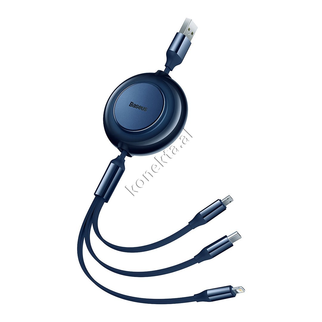 Baseus 3 in 1 Charging Cable, Type-C / Lightning / Micro, 66W, 1.1m - Thumbnail 11