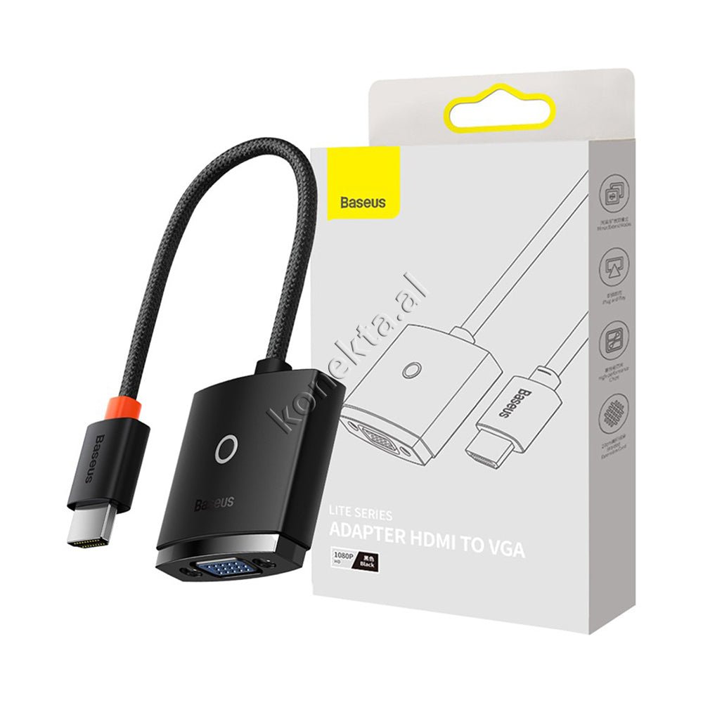 Baseus HDMI to VGA Adapter, Black - Thumbnail 5