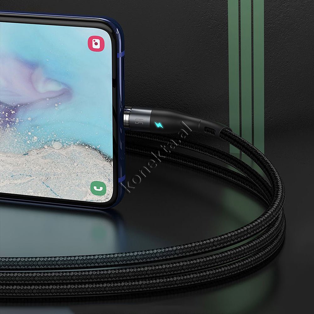 Baseus 3 in 1 Magnetic USB Cable, Lightning, Micro USB & Type-C, Black/White, 1m - Thumbnail 5