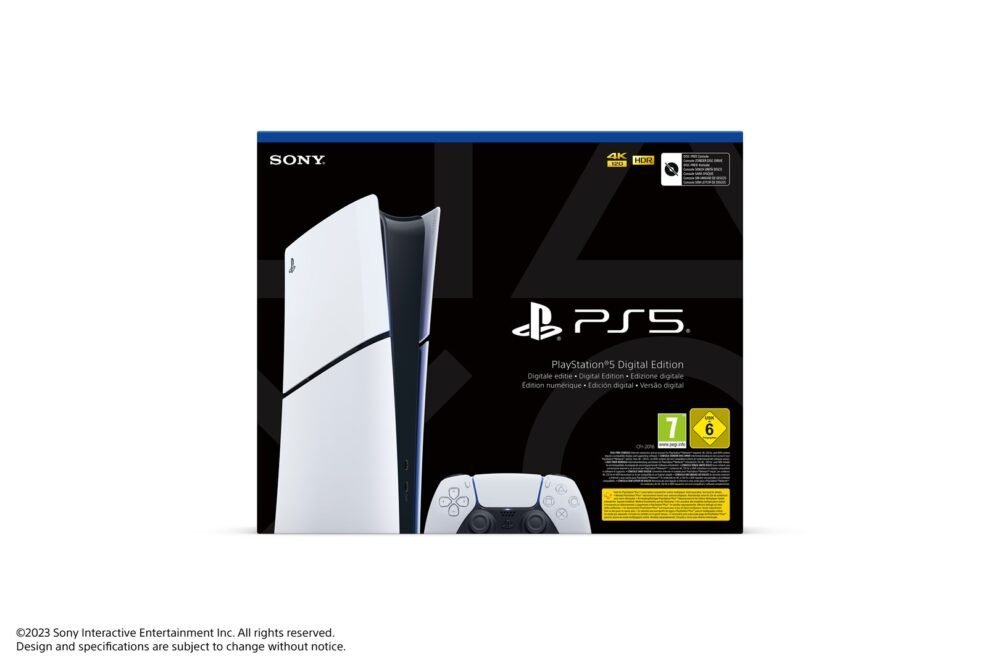 Sony PlayStation 5 Slim Digital Edition Console, 1TB SSD, White, with Controller - Thumbnail 3