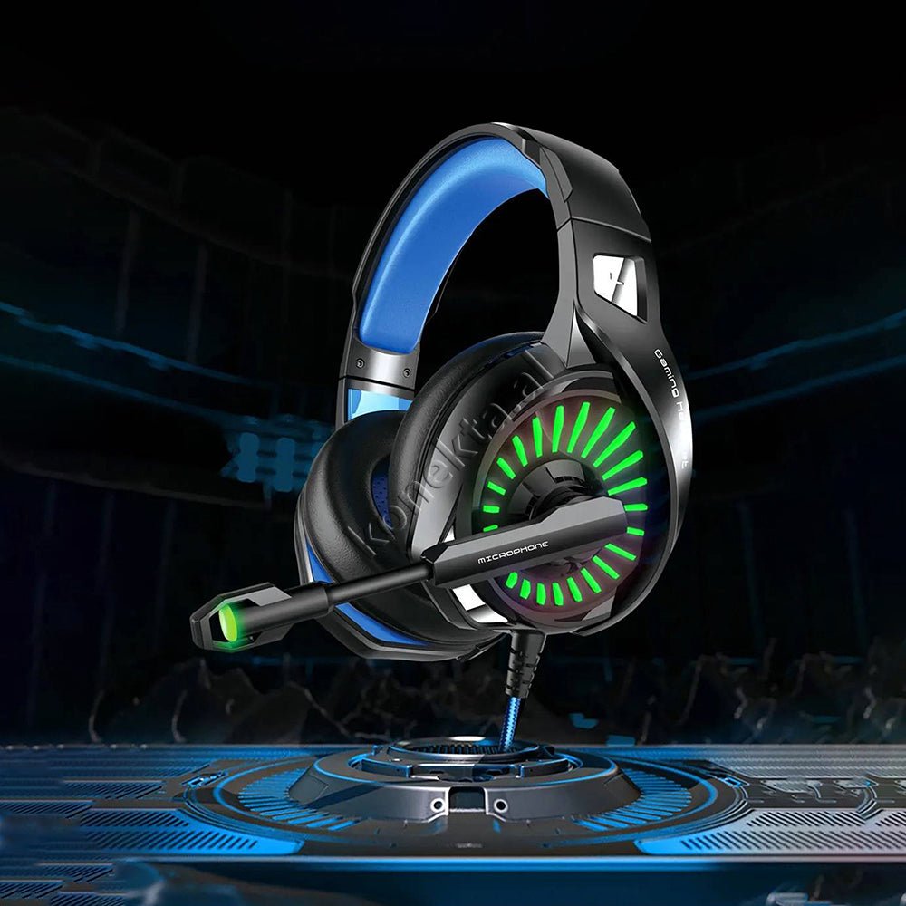 XO Gaming Headphones with RGB Lights, Aux 3.5mm Jack, Extra Bass and HD Microphone - Thumbnail 3