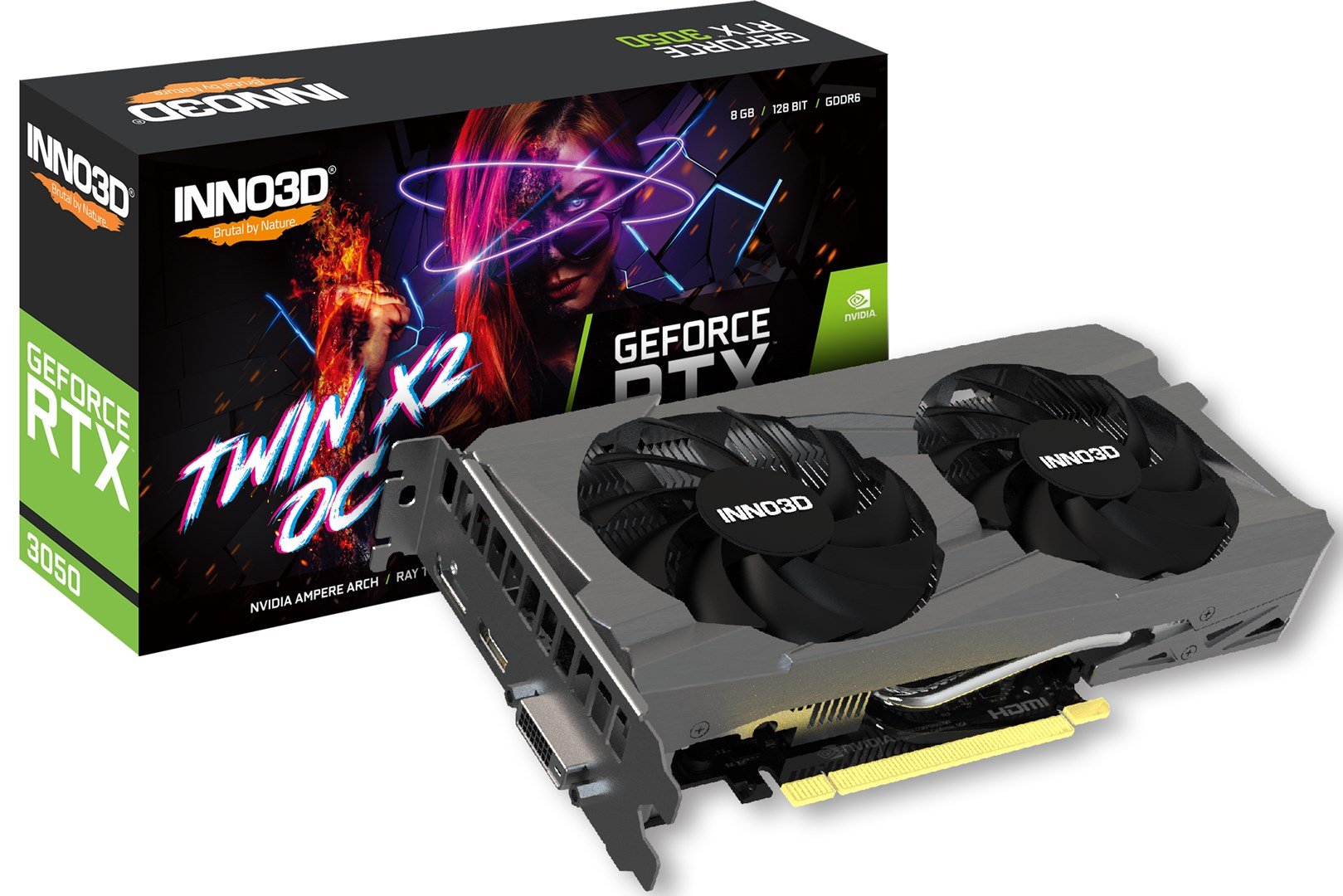 Inno3D GeForce RTX 3050 Twin X2 OC 8GB GDDR6 Graphics Card - Thumbnail 3