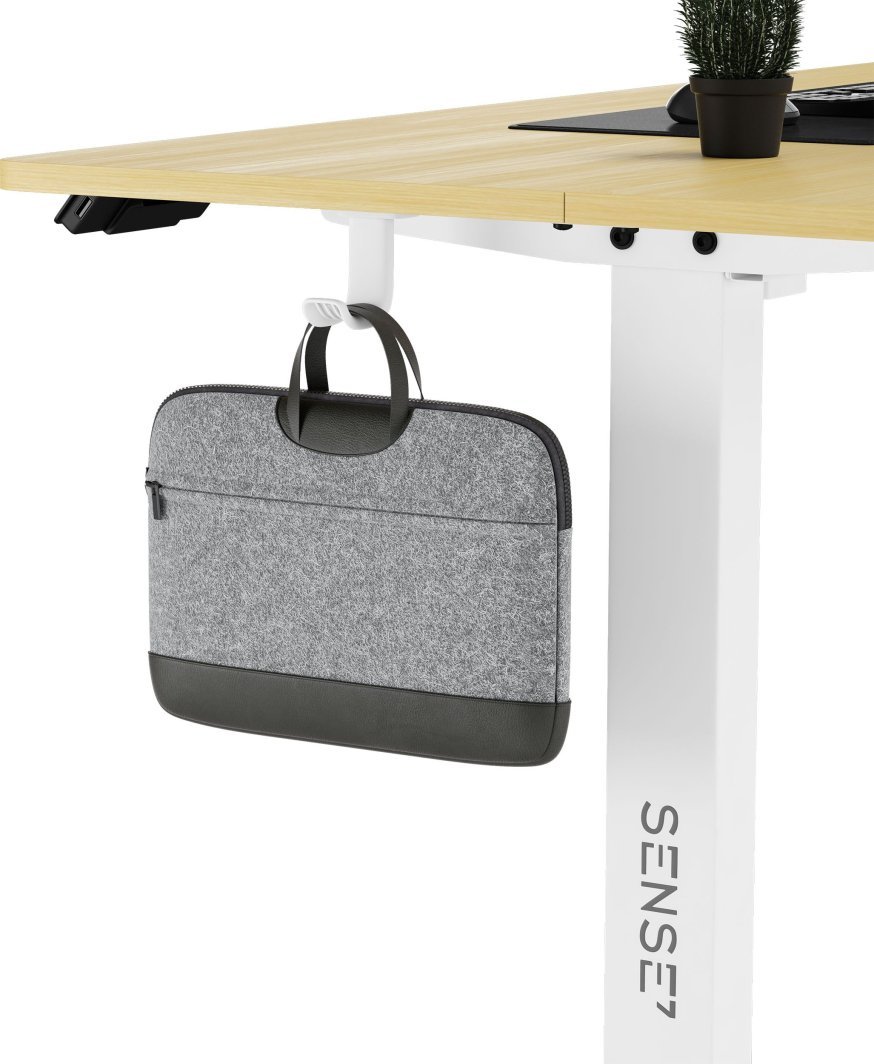 SENSE7 Nojo Table, 140cm x 70cm, White / Light Wood - Thumbnail 9