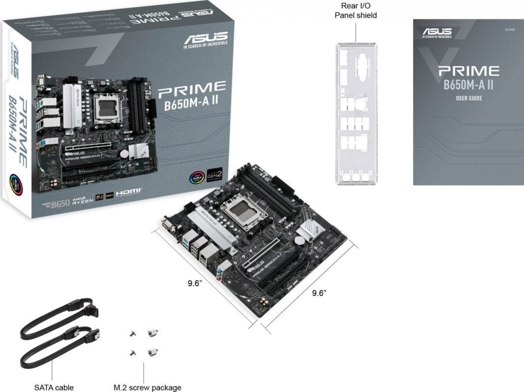ASUS PRIME B650M-A II-CSM Motherboard, Micro ATX, DDR5, PCIe 5.0, Black - Thumbnail 8