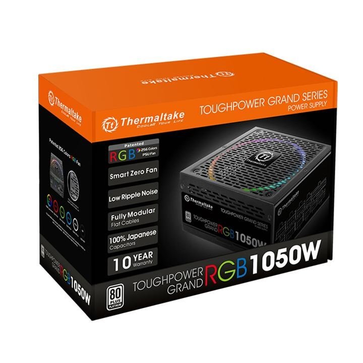 Thermaltake Toughpower Grand Riing Power Supply, 1050W, 80 PLUS Platinum, 140mm, Black - Thumbnail 8