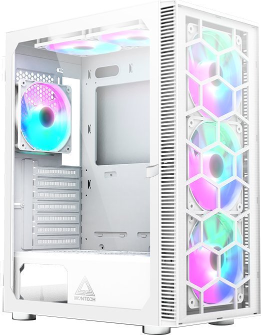 Montech X3 TG RGB Case, White, Midi Tower - Image 1