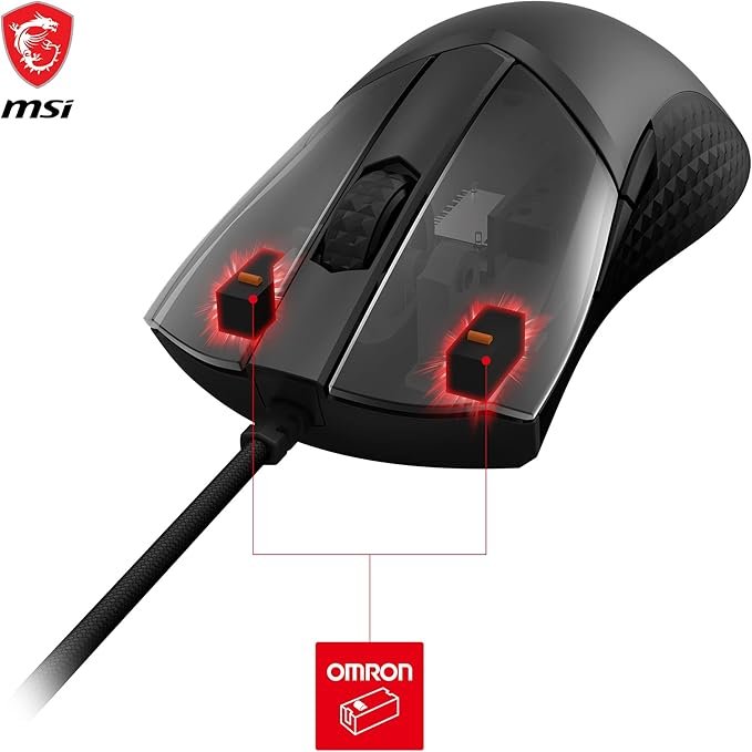 MSI Clutch GM31 Mouse, Black, Lightweight, Optical, 6 Buttons - Thumbnail 5