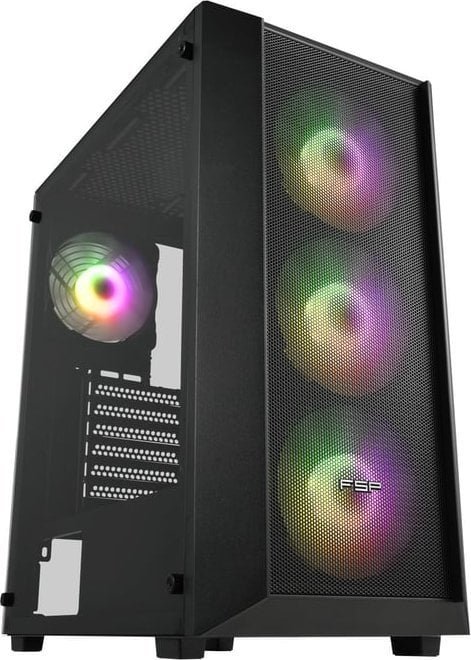 FSP/Fortron CMT218 RGB Case, Black, Midi Tower - Image 1